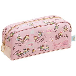 กระเป๋า Sumikko Gurashi Shippos Diner Pen Case สีชมพู แบบยาว ใส่เครื่องเขียนได้ ขนาด 8 x 18 x 5.5 ซม.