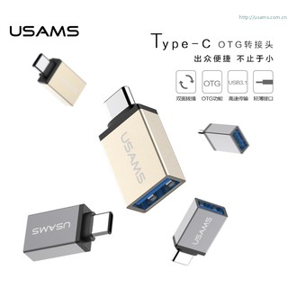 USAMS Type C to USB 3.1 OTG Adapter for Apple New Macbook/Xiaomi Mi 4c - Grey