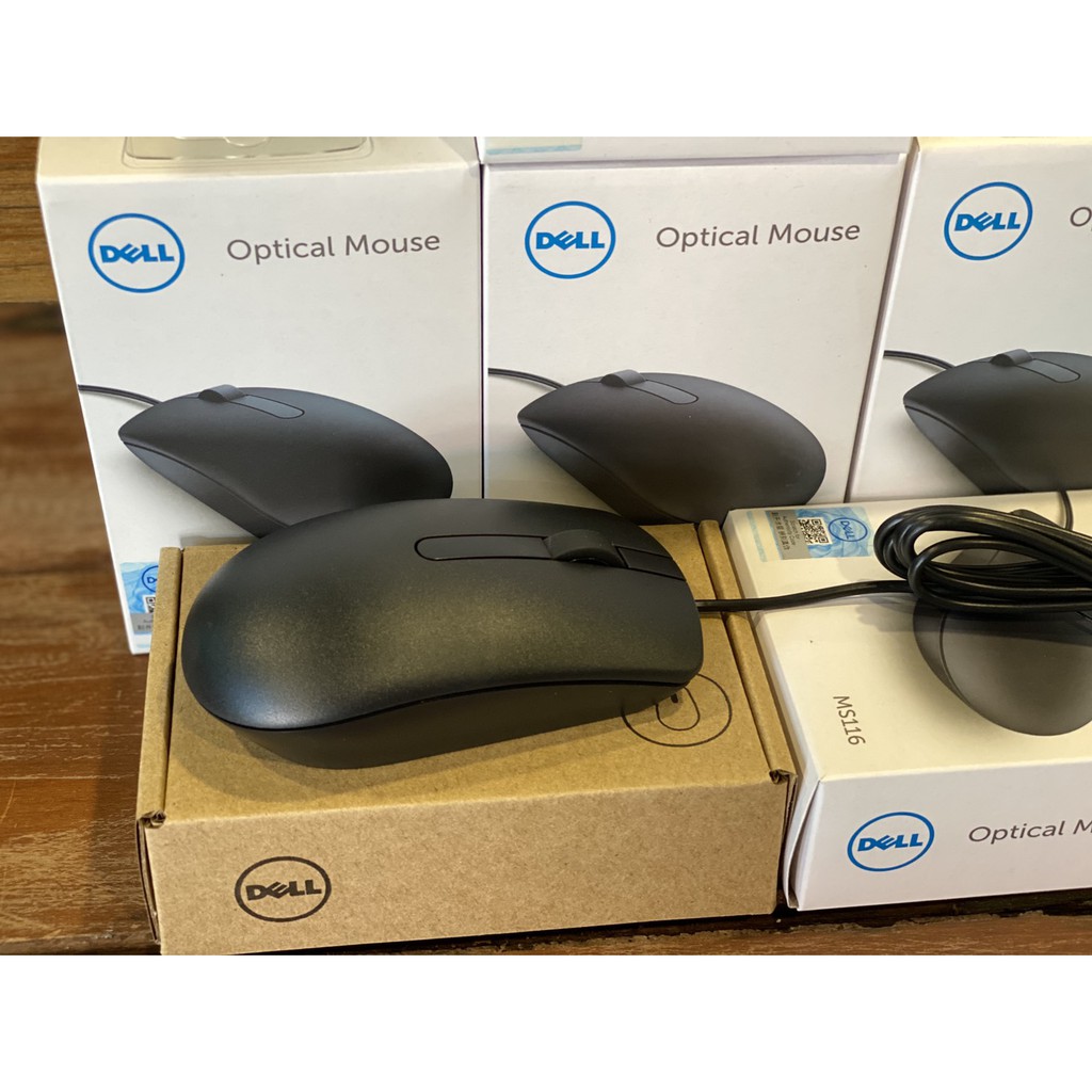 Dell Optical Mouse- MS116 ( BLACK) Original!!  พร้อมกล่อง ของแท้100%  ประกันศูนย์ไทย