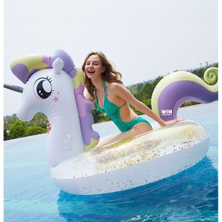 WIMPOOLFLOATS ห่วงยางแฟนซี แพยางแฟนซีโพนี่กริตเตอร์ขนาดใหญ่