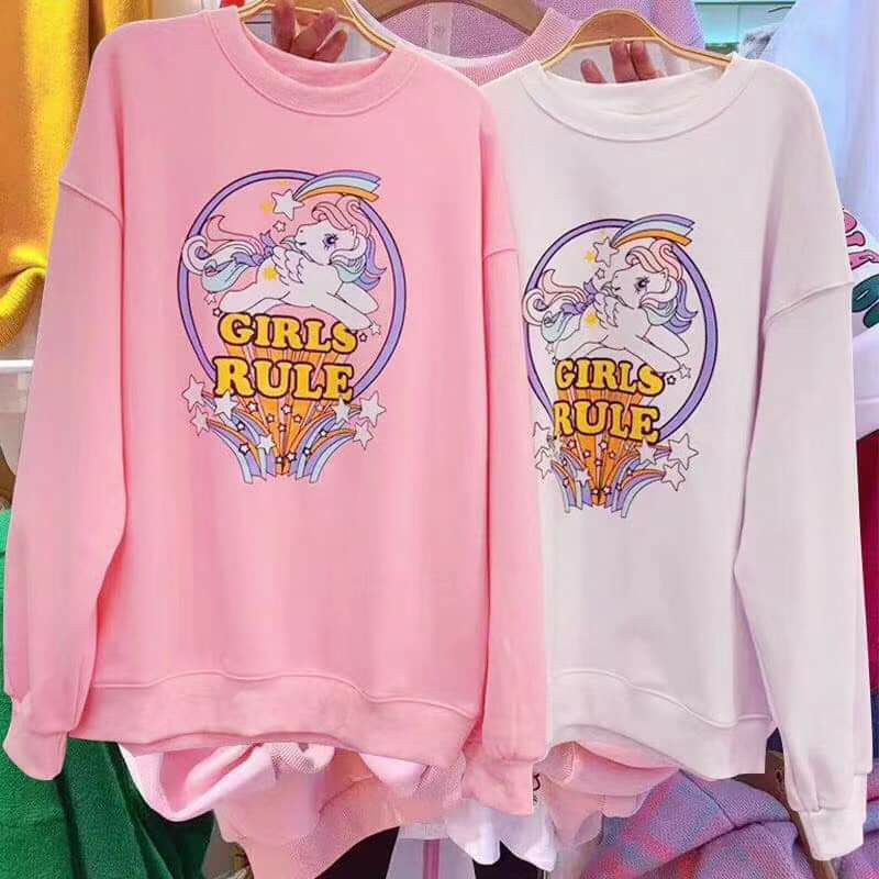 < พร้อมส่ง > เสื้อแขนยาวลายยูนิคอร์นสีพาสเทล
