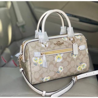 Coach Rowan Satchel Crossbody With Daisy Print