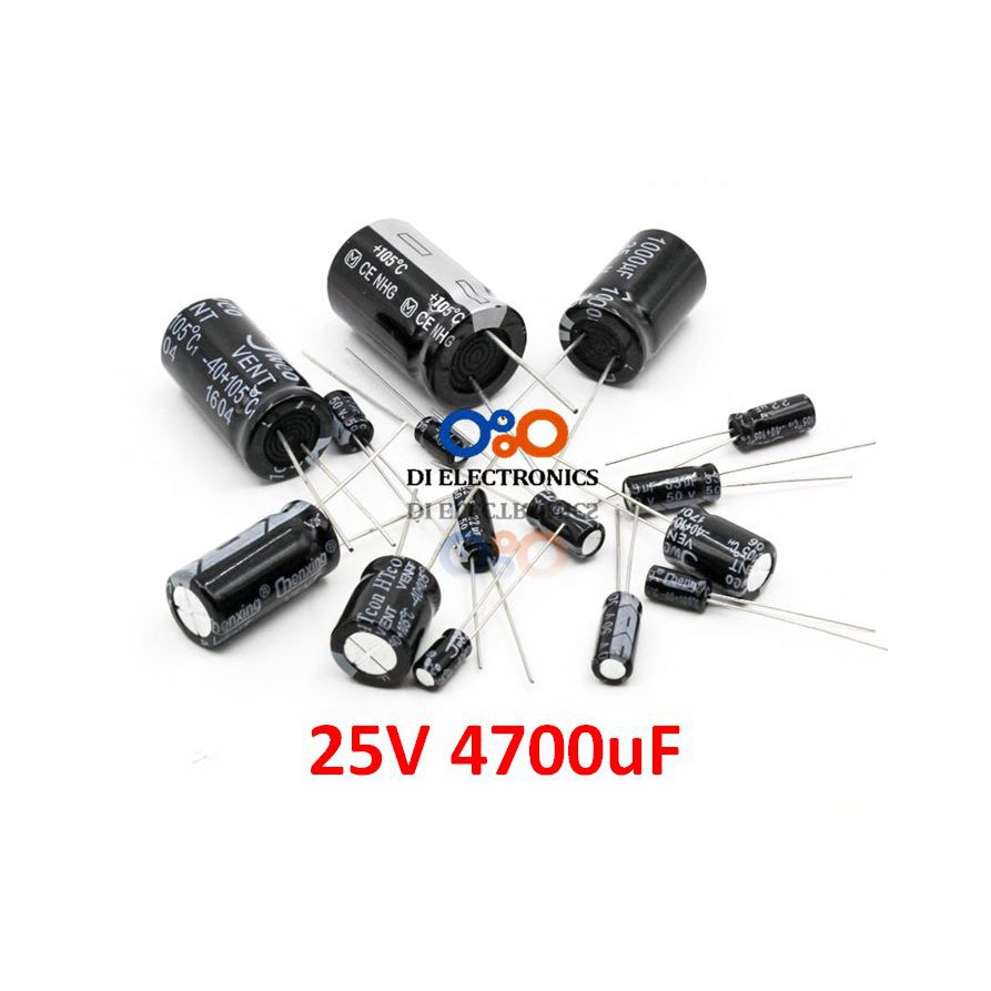 ELCO 25V 4700uF CAPACITOR CYLINDER ELKO ALUMINIUM ELECTROLYTIC CAPACITOR 25 VOLT 4700 uF MICRO FARAD