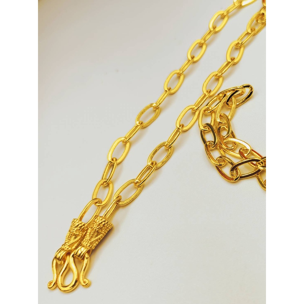 jewelryshop365K314 สร้อยคอ ลายโซ่ฝรั่ง สร้อยทอง สร้อยพระ ไมครอนแท้24k ทองปลอม ทองโคลนนิ่ง เหมือนจริงที่สุด