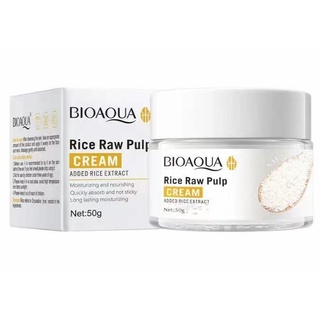 ครีมนมข้าว Rice Raw Pulp Bioaoua หน้าขาวใส ลดริ้วรอย ครีมหน้าเด้ง *สินค้า