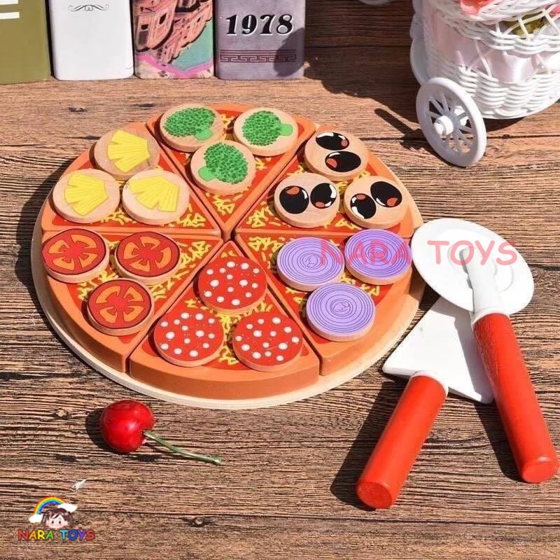 ของเล่นไม้ ชุด Pizza จำลอง