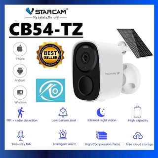 Vstarcam CB54TZ กล้องมีแบตเตอร์รี่ โซล่าเซลล์FULL HD 1080P 2.0MegaPixel กล้องโซล่าเซลล์ พร้อมแบตเตอรี่ในตัว 5000mAh