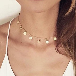 Silver Golden Silver Sequins Tassel Choker Necklace Women Jewelry Fashion Women