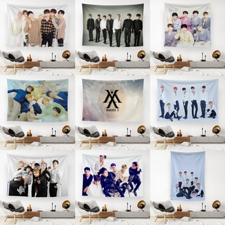 Monsta X ผ้า Tapestry ขนาดเล็กสําหรับแขวนตกแต่งผนังบ้าน