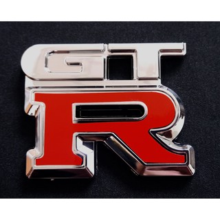 (1ชิ้น) GTR LOGO แผ่นป้ายตกแต่งรถเก๋ง นิสสัน ชุบโครเมี่ยม NISSAN SEDAN CAR PART STICKER โลโก้ สติ๊กเกอร์