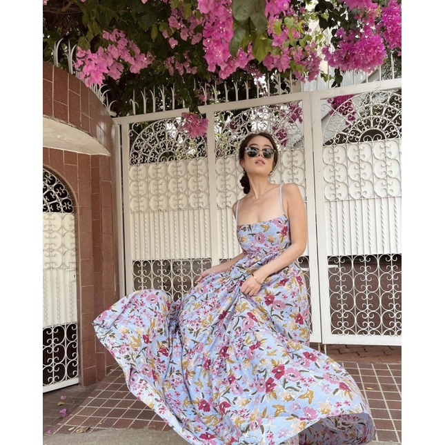 ชุดเดรสยาว ลายดอก 🌺 ไอจีร้าน pleased___