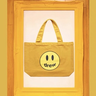 Drew House mascot tote golden yellow Bag ถุงผ้าดิวส์เฮ้าส์ รูปยิ้ม สีเหลือง กระเป๋าผ้า กระเป๋าโท๊ด