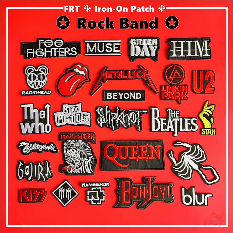 ☸ แผ่นแพทช์รีดติดเสื้อ Rock Band Collection Series 06 - Rock N Roll ☸ แผ่นแพทช์รีดร้อน DIY สไตล์ฮิปฮอป 1 ชิ้น