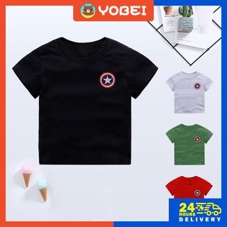 【พร้อมส่ง】เสื้อยืดผ้าฝ้าย พิมพ์ลายการ์ตูน Baju 2-4Y Baju Budak Lelaki &amp; Perempuan แฟชั่นฤดูร้อน สําหรับเด็กผู้ชาย ผู้หญิง