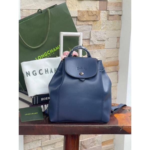 💕 Longchamp Le Pliage Cuir Xs Leather Backpack - navy blue
