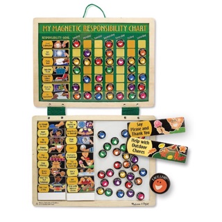 Melissa &amp; Doug #3789 - My Magnetic Responsibility Chart กระดานฝึกวินัยเด็ก กระดาษไวท์บอร์ด