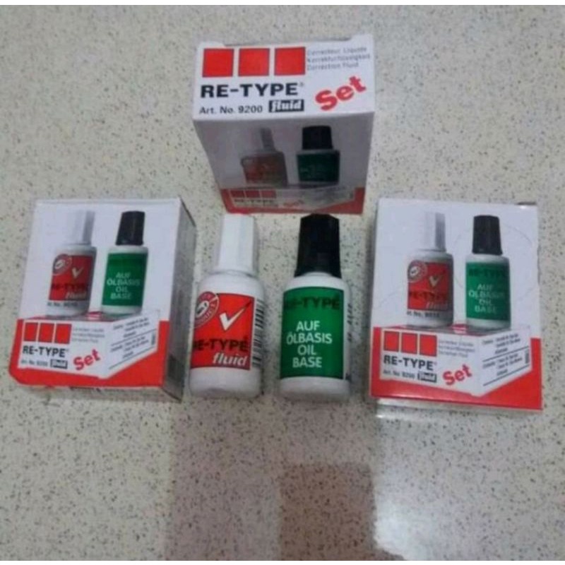 Re-Type Set / Liquid Tip-ex / Brush Tip-ex