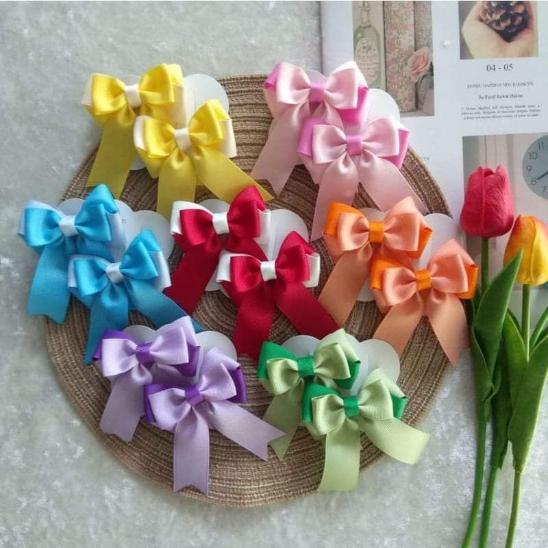 โบว์ติดผมเด็ก7สีติดตามวัน กิ๊บโบว์นักเรียน – โปรปัง