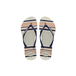 HAVAIANAS รองเท้าแตะ Slim Nautical Flip Flops - White/Blue 41371250052WTBL (รองเท้าแตะ รองเท้าผู้หญิง รองเท้าแตะหญิง รองเท้าแตะชาย)