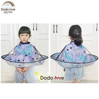 DODOLOVE ผ้าคลุมตัดผมเด็ก ผ้าคลุมตัดผม ผ้านุ่มลื่น แบบเก็บผมไม่ร่วงลงพื้น
