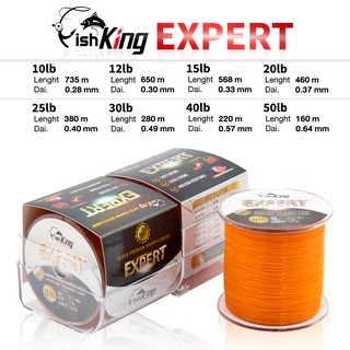 สายเอ็นโหลด สายเอ็นตกปลา Fishking รุ่น Expert สีส้ม มี 7 ขนาด เหนียว นุ่ม ลื่น  สีสด จมน้ำไว ตีลื่นมาก ไม่สดุดมือ