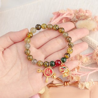 📌พร้อมส่ง🔮กำไลหินมงคล สร้อยข้อมือหินเกล็ดมังกร พร้อมจี้มงคล ใส่เสริมดวง ค้าขายดี💸💵🔮💰💰💰
