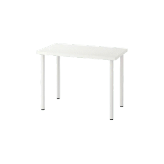 [ลดอีก15%โค้ด15HomeHLHA] โต๊ะทำงานLINNMONท็อปขาว ขาขาว100x60cm.(IKEAแท้100%)
