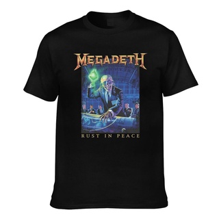 ผ้าฝ้ายคอกลมเสื้อยืด ผ้าฝ้าย พิมพ์ลาย Megadeth Rust In Peace 30Th Anniversary Track List สําหรับผู้ชายfrom S-4XL