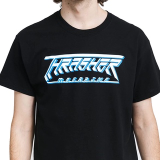 เสื้อยืดโอเวอร์ไซส์เสื้อยืด พิมพ์ลายโลโก้ Skate Thrasher Magazine Future สําหรับผู้ชายS-3XL