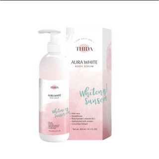 ออร่าไวท์บอดี้เซรั่ม เซรั่มผิวขาวผสมกันแดด (Thida Aura White Body Serum SPF 50) ขนาด 300 ml.