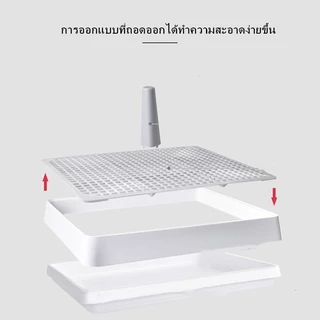 พร้อมส่ง ถาดรองฉี่สัตว์เลี้ยง (สำหรับสุนัข) ขอบสี่เหลี่ยม มีเสาถอดได้+ตะแกรงรอง ถอดประกอบตามใจชอบ