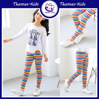 [THOMAS Kids] กางเกงเลกกิ้งขายาว ผ้าเรยอน พิมพ์ลาย สําหรับเด็กผู้หญิง อายุ 3-10 ปี