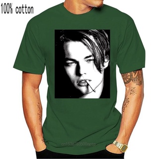 [COD]ขายดี เสื้อยืดคอกลม ลาย Leonardo Dicaprio Idol Hollywood Actor Titanic สีดํา สําหรับผู้ชาย S -3 PCkcde88BNkajc54