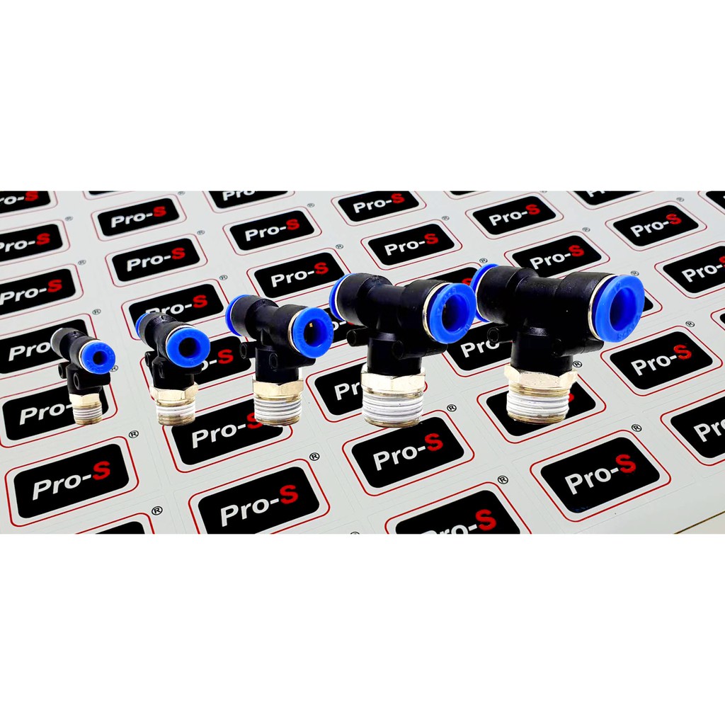 Pro-S PT 04-01 Male Branch Tee Pneumatic Fitting, Tube OD 4 mm x ขนาดเกลียว: 1/8" , 1/4" (10 ชิ้น/แพ