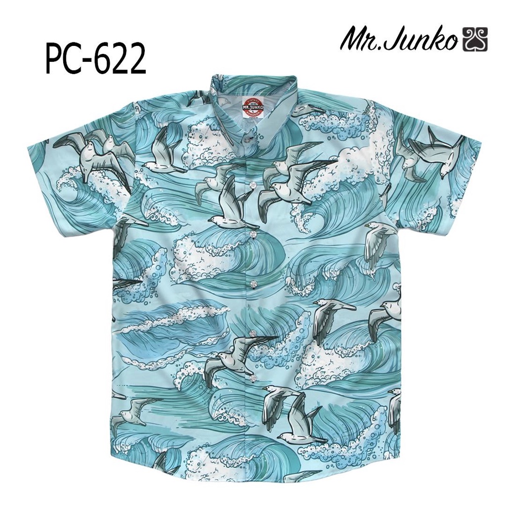 ส่งฟรี เสื้อเชิ้ตแขนสั้น ลายทุ่งทานตะวัน ผ้านิ่ม ใส่สบายไม่ร้อน Mr-Junko PC-622