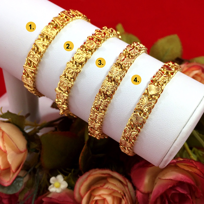 สร้อยข้อมือทองแพร คละแบบ ความยาว 6.5 นิ้ว งานแฟชั่น ชุบทอง ใส่ได้ทุกโอกาส รูปถ่ายจากสินค้าจริง พร้อมส่ง