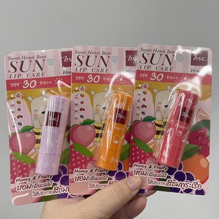 (3 กลิ่น) BSC Sweet Honei Bear Sun Lip Care SPF 30 PA++ บีเอสซี ฮันนี่ แบร์ ซัน ลิป แคร์ ผลิตภัณฑ์บำรุงริมฝีปาก 4.5 กรัม