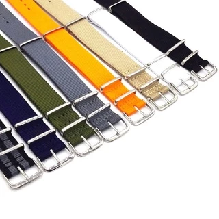 PULSEE 18 20 22 มม.ไนลอนทอผ้าสร้อยข้อมือทนทานผู้หญิง Man ปรับ Loop Watchband