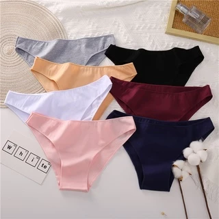 Allofme M-XXL กางเกงชั้นใน ผ้าฝ้าย ชุดชั้นใน เซ็กซี่ ระบายอากาศ สีพื้น สําหรับผู้หญิง