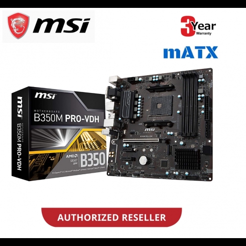 MSI B350M PRO-VDH เมนบอร์ด AMD AM4 MATX