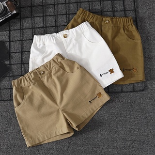 กางเกงขาสั้นสีขาวเด็กชายสวมฤดูร้อนบางผ้าฝ้ายเด็กกางเกงสีกากี…