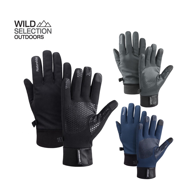 ถุงมือกันหนาว NATUREHIKE GL05 WATER REPELLENT SOFT GLOVE เนื้อผ้านุ่ม มีปุ่มสำหรับทัชสกรีน