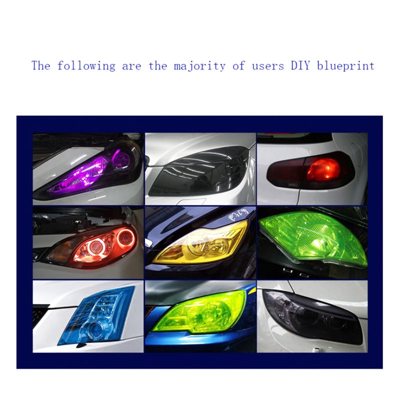 OM 30*60 ซม.ร้อนไฟหน้ารถสติกเกอร์ Tint ฟิล์มไฟท้ายไวนิลหมอก Light Wrap - รูปที่ 3