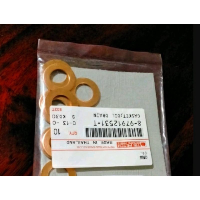 NLR 130 แหวนถ่ายน้ำมันเครื่อง NLR 130/4JJ แหวนรองน็อตก้นแคร้ง แท้ ราคาต่อ 1 ชิ้น