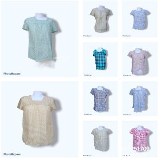 เสื้อคนแก่ คอเหลี่ยมแขนสั้น พร้อมส่ง