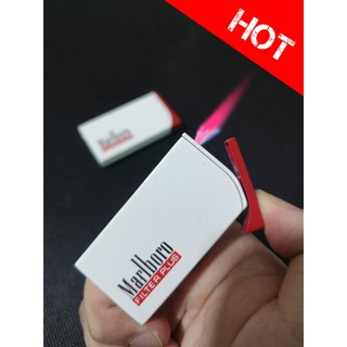 ไฟแช็คไอพ่น ไฟฟู่ Marlbo-411 สีขาวแดง ไฟแช็คฟู่ เปลวไฟสีสวยมาก ให้ไฟเสถียรสม่ำเสมอ ปรับระดับได้ รูปทรงสวยงามน่าใช้