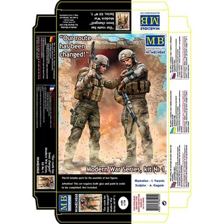 ฟิกเกอร์โมเดล Master Box Model 1/24 MB24068 Modern War Series, kit No. 1. "Our route has been changed!"