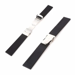 B&G สายนาฬิกา Silicone Strap เเบบนิ่ม สายยางซิลิโคน ลายตาข่าย มีขนาด 20 mm, 22 mm, 24 mm