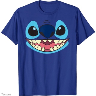 แขนสั้นcrew neckLilo&amp;stitch เสื้อยืดคอกลม แขนสั้น ผ้าฝ้าย ลาย Stitch หน้าใหญ่ แฟชั่นฤดูร้อน สําหรับผู้ชายS-XXXXL