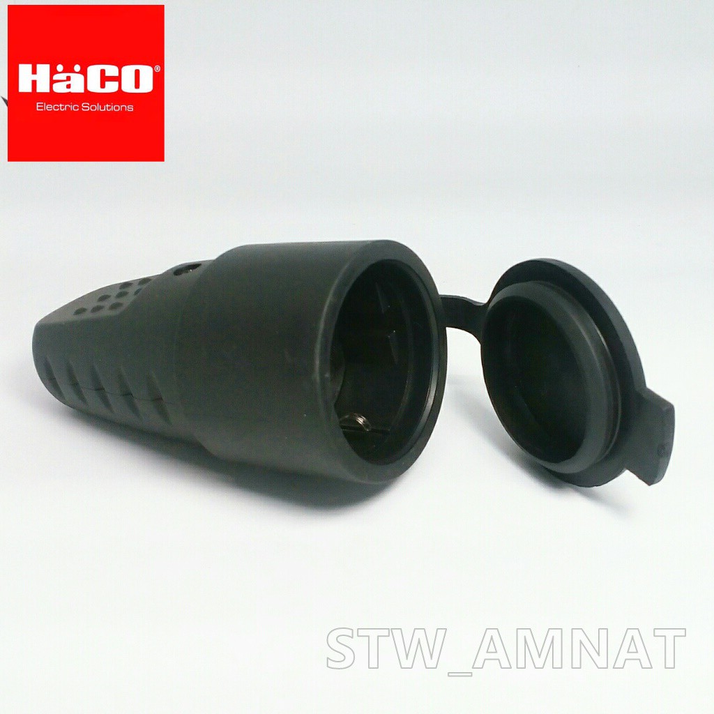 HACO - 2228 เต้ารับกลางทางเยอรมัน หุ้มยาง 16A 250V